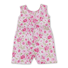 Load image into Gallery viewer, Sleeveless hot pink floral baby girls jumpsuit
