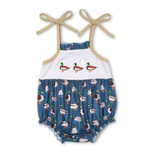 Load image into Gallery viewer, Straps duck ruffle baby girls summer romper