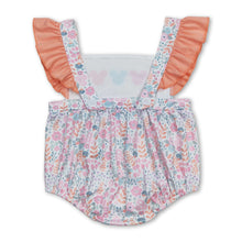 Load image into Gallery viewer, Flutter sleeves floral mouse baby girls romper