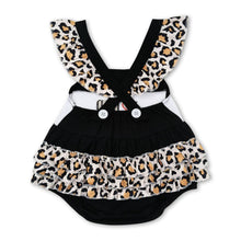 Load image into Gallery viewer, I love DAD black leopard baby girls father's day romper