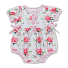 Load image into Gallery viewer, Short sleeves floral baby girls summer romper