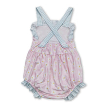Load image into Gallery viewer, Plaid straps daisy baby girls summer romper