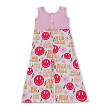 Load image into Gallery viewer, Pink sleeveless wild child smile girls jumpsuit