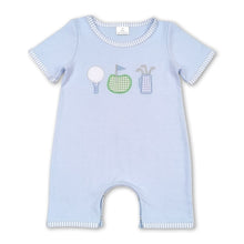 Load image into Gallery viewer, Light blue short sleeves golf baby boys romper