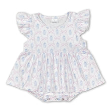 Load image into Gallery viewer, Flutter sleeves bow baby girls summer romper