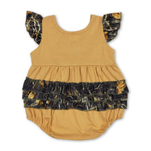 Load image into Gallery viewer, Camo flutter sleeves run deer baby girls romper
