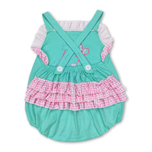 Load image into Gallery viewer, Pink plaid floral golf baby girls ruffle romper