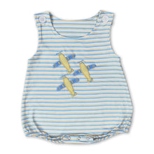 Load image into Gallery viewer, Sleeveless stripe airplane baby boys romper