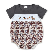 Load image into Gallery viewer, Short sleeves deer dog camo baby girls romper
