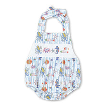 Load image into Gallery viewer, Starfish octopus fish halter baby girls romper