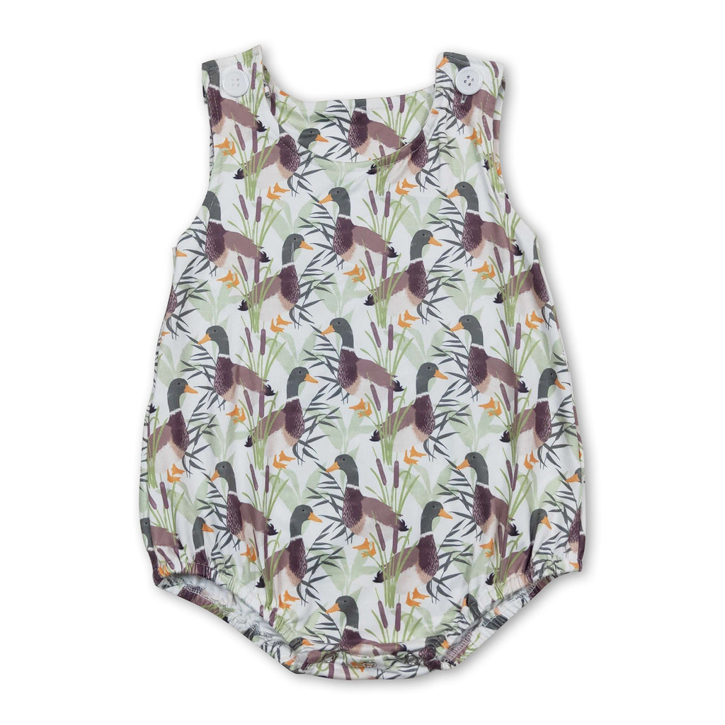 Sleeveless duck baby boys summer romper