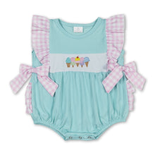 Load image into Gallery viewer, Pink plaid ruffle popsicle baby girls summer romper