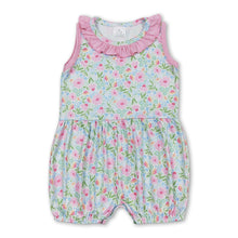 Load image into Gallery viewer, Sleeveless pink floral baby girls summer romper
