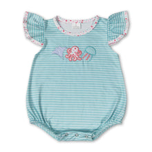 Load image into Gallery viewer, Flutter sleeves octopus stripe baby girls summer romper