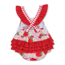 Load image into Gallery viewer, Mama's girl strawberry floral baby romper