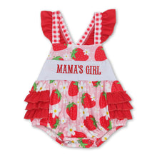 Load image into Gallery viewer, Mama's girl strawberry floral baby romper