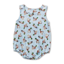 Load image into Gallery viewer, Light blue duck sleeveless baby boys romper
