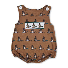 Load image into Gallery viewer, Brown duck sleeveless baby boys romper