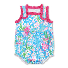 Load image into Gallery viewer, Starfish seaweed sleeveless baby girls summer romper