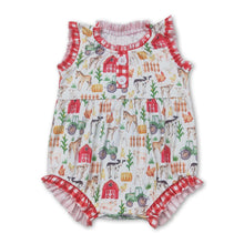 Load image into Gallery viewer, Horse pig cow chicken tractor baby girls romper