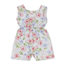 Load image into Gallery viewer, Sleeveless pink floral kids girls summer jumpsuit