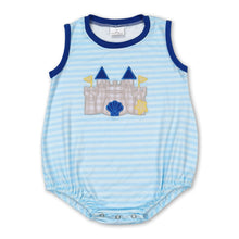 Load image into Gallery viewer, Sleeveless stripe castle baby boys summer romper
