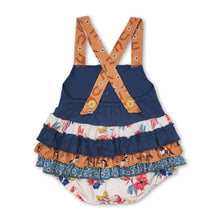 Load image into Gallery viewer, Floral horse ruffle baby girls summer romper