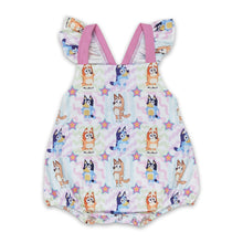 Load image into Gallery viewer, Pink flutter sleeves dog ruffle baby girls bubble