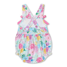 Load image into Gallery viewer, Straps stripe floral baby girls spring summer romper