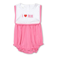 Load image into Gallery viewer, I love MOM sleeveless pink baby girls mother's day romper
