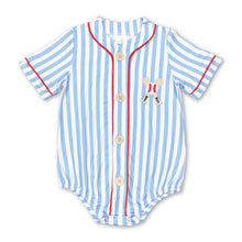 Load image into Gallery viewer, Short sleeves stripe baseball baby kids romper