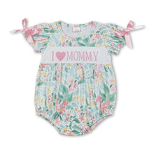 Load image into Gallery viewer, Short sleeves floral I love MOMMY mother's day girls romper