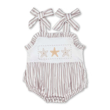 Load image into Gallery viewer, Straps starfish baby girls ruffle summer romper