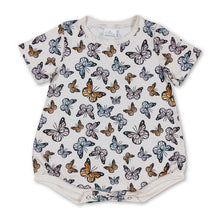Load image into Gallery viewer, Short sleeves butterfly baby girls romper