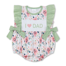 Load image into Gallery viewer, I love DAD mint floral baby girls father's day romper
