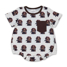 Load image into Gallery viewer, Short sleeves duck dog pocket baby romper