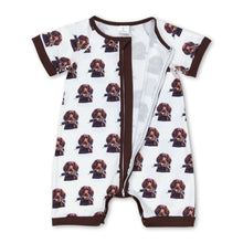 Load image into Gallery viewer, Short sleeves duck dog zipper baby boy romper