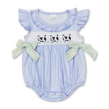 Load image into Gallery viewer, Flutter sleeves cow baby girl summer romper