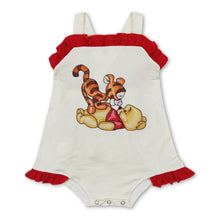 Load image into Gallery viewer, Yellow straps bear baby girls pocket romper