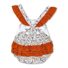 Load image into Gallery viewer, Flutter sleeves duck camo ruffle baby girl romper