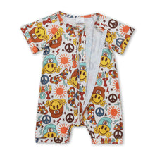 Load image into Gallery viewer, Short sleeves mama's boy smile baby zipper romper