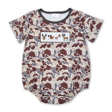 Load image into Gallery viewer, Short sleeves dog deer camo baby boy romper