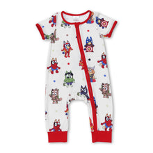 Load image into Gallery viewer, Short sleeves dog spider kids boys zipper romper