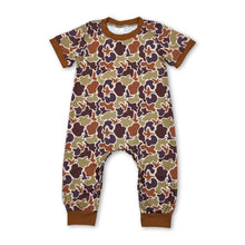 Load image into Gallery viewer, Brown short sleeves duck camo baby boy romper