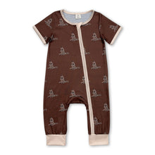 Load image into Gallery viewer, Short sleeves brown camo duck baby boy zipper sleeper