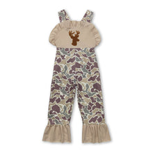 Load image into Gallery viewer, Straps deer pocket camo kids girls overalls