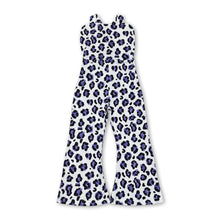 Load image into Gallery viewer, Purple leopard straps kids girls overalls
