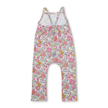 Load image into Gallery viewer, Straps pink yellow floral baby girls jumpsuit