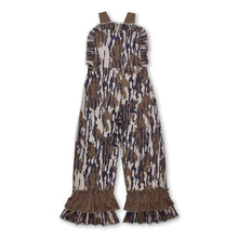 Load image into Gallery viewer, Ruffle straps camo baby girls hunting overalls