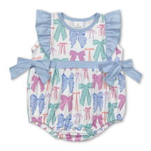 Load image into Gallery viewer, Flutter sleeves colorful bows baby girls romper